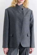Grey high-neck blazer