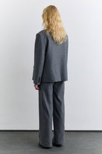 Grey high-neck blazer