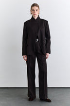 Brown high-neck blazer