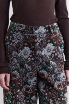 Jacquard patterned trousers brown