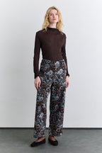 Jacquard patterned trousers brown