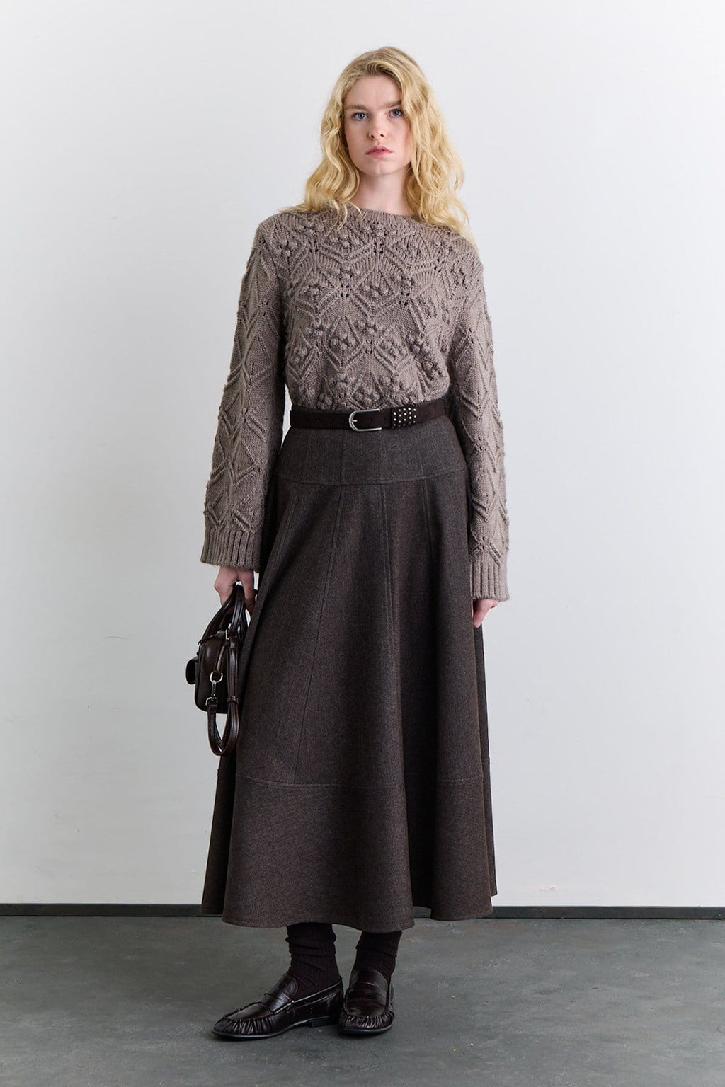 Wide skirt mink with cup detail