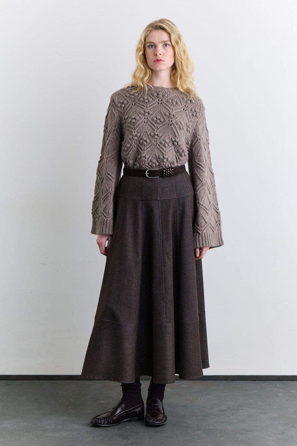 Wide skirt mink with cup detail