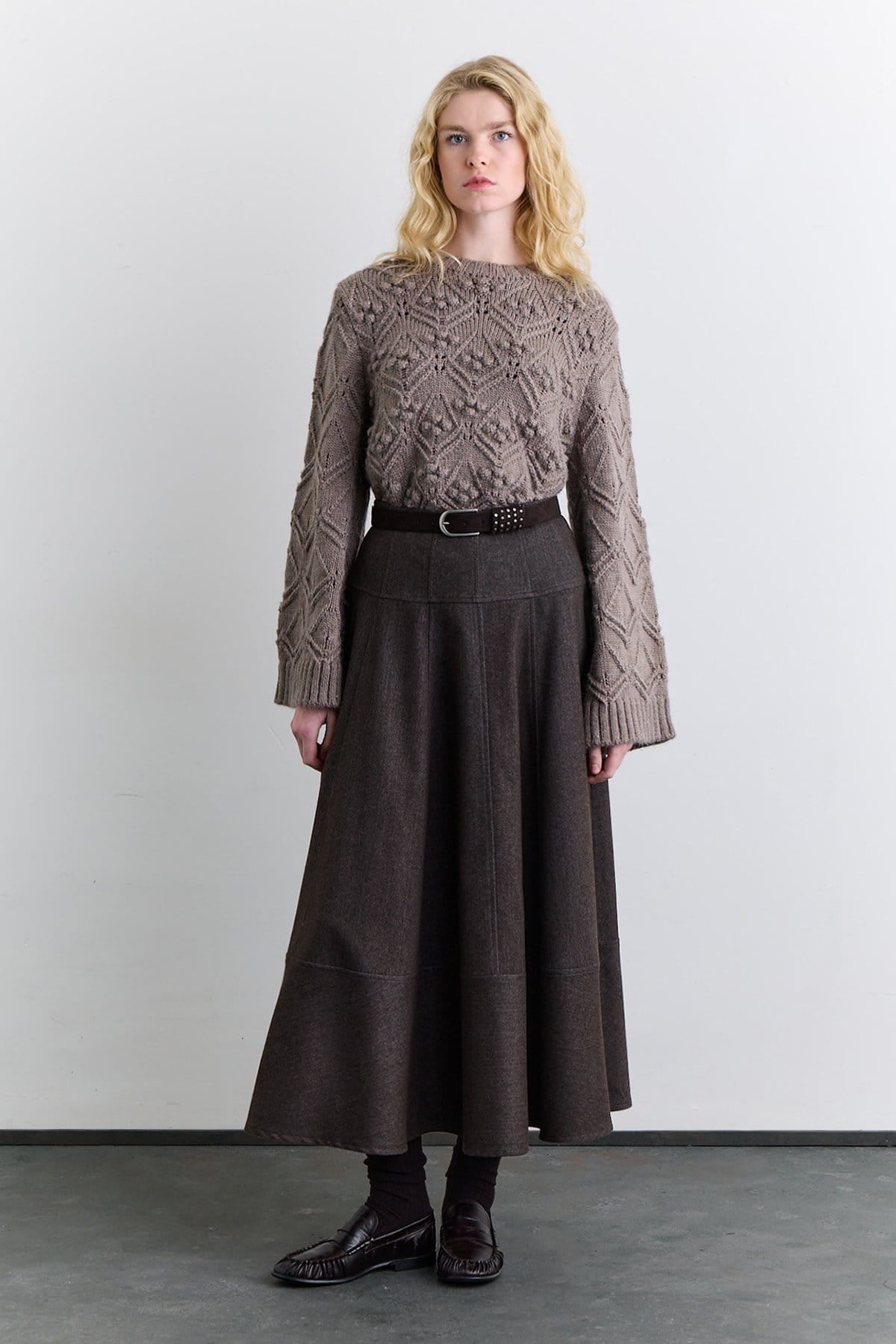 Wide skirt mink with cup detail