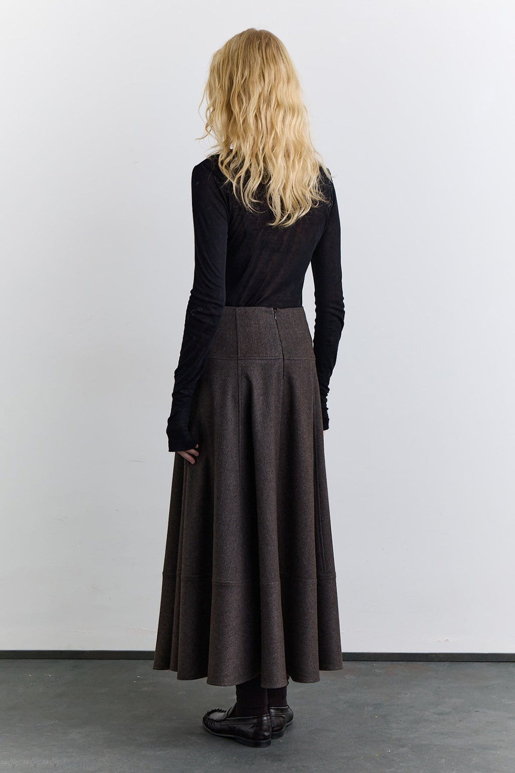 Wide skirt mink with cup detail