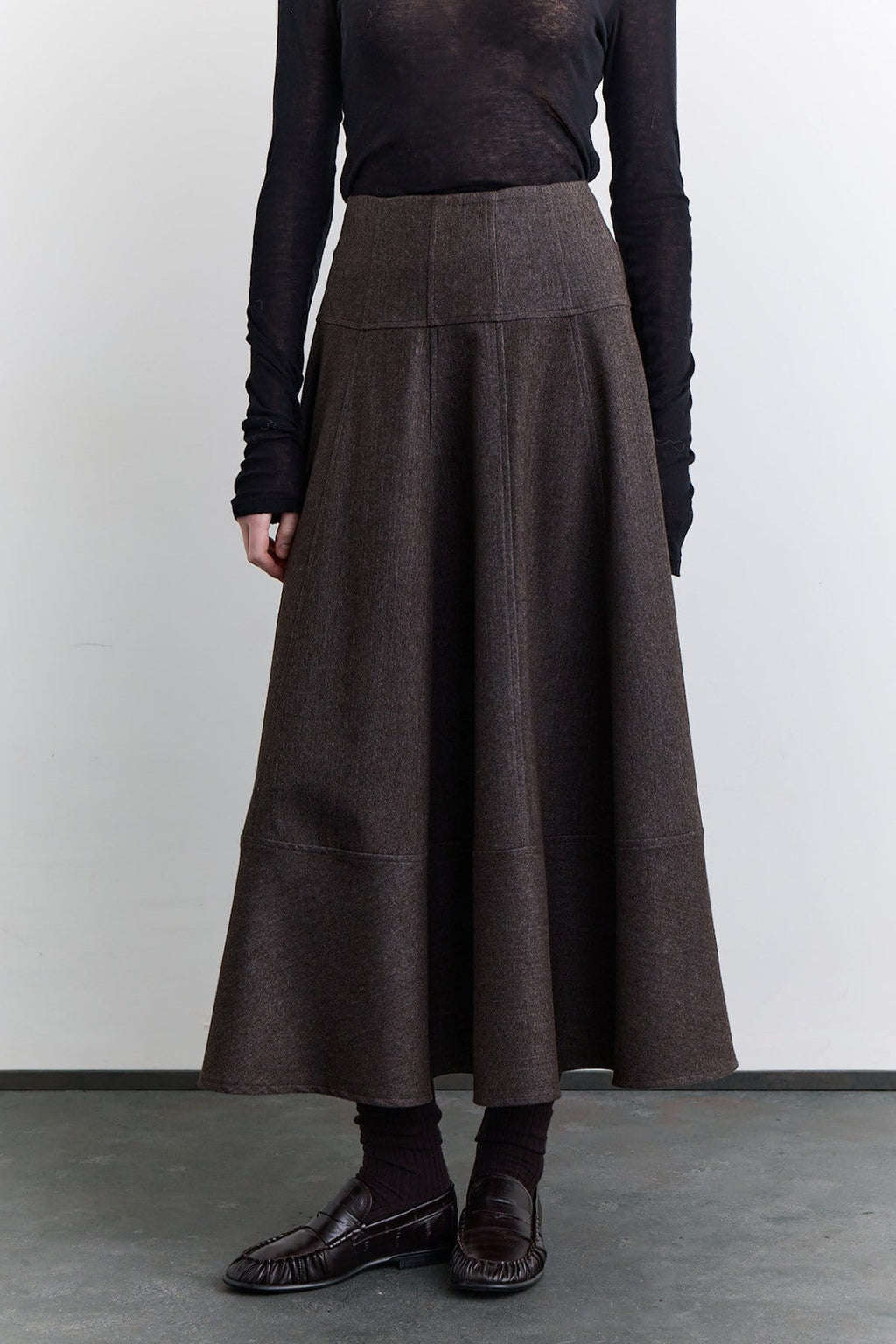 Wide skirt mink with cup detail