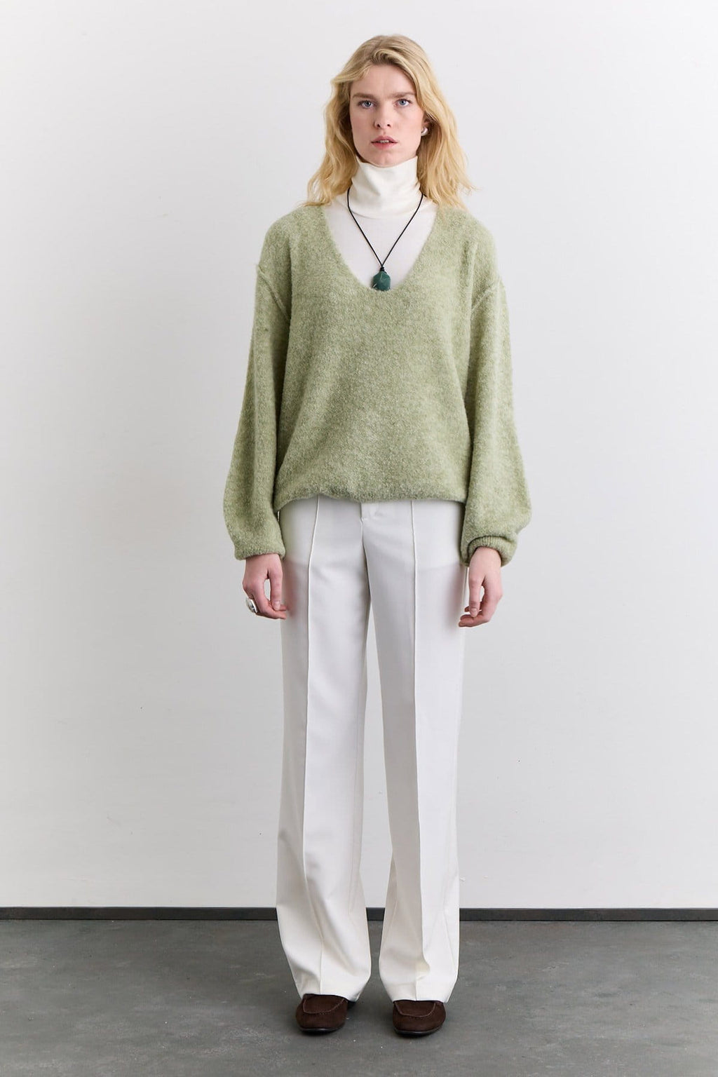 Soft textured sweater green