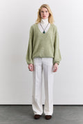 Soft textured sweater green