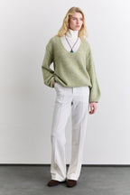 Soft textured sweater green