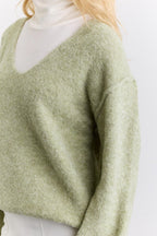 Soft textured sweater green