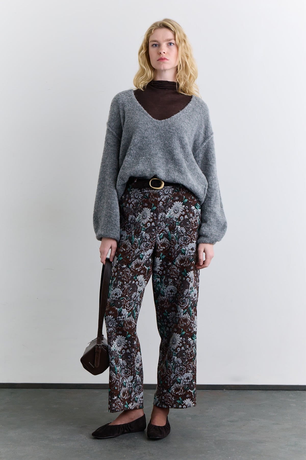 Soft textured sweater light grey