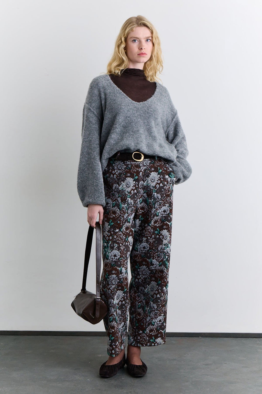 Soft textured sweater light grey