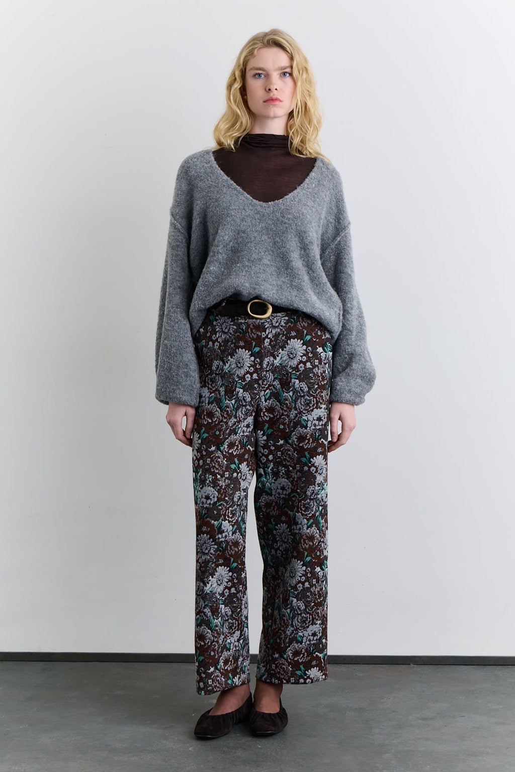 Soft textured sweater light grey