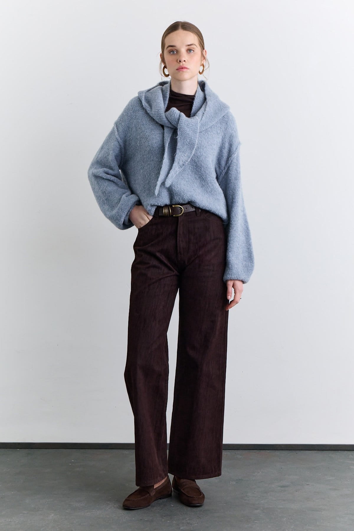 Soft textured sweater blue