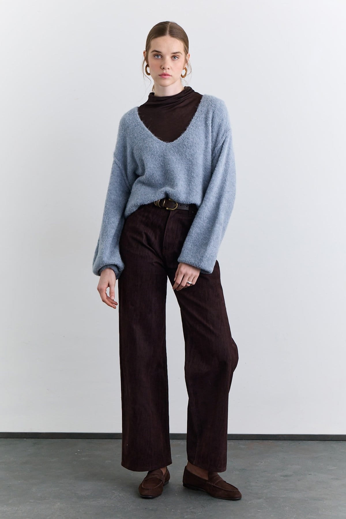 Soft textured sweater blue