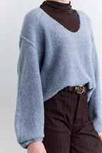 Soft textured sweater blue
