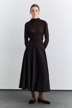 Wide skirt brown with cup detail