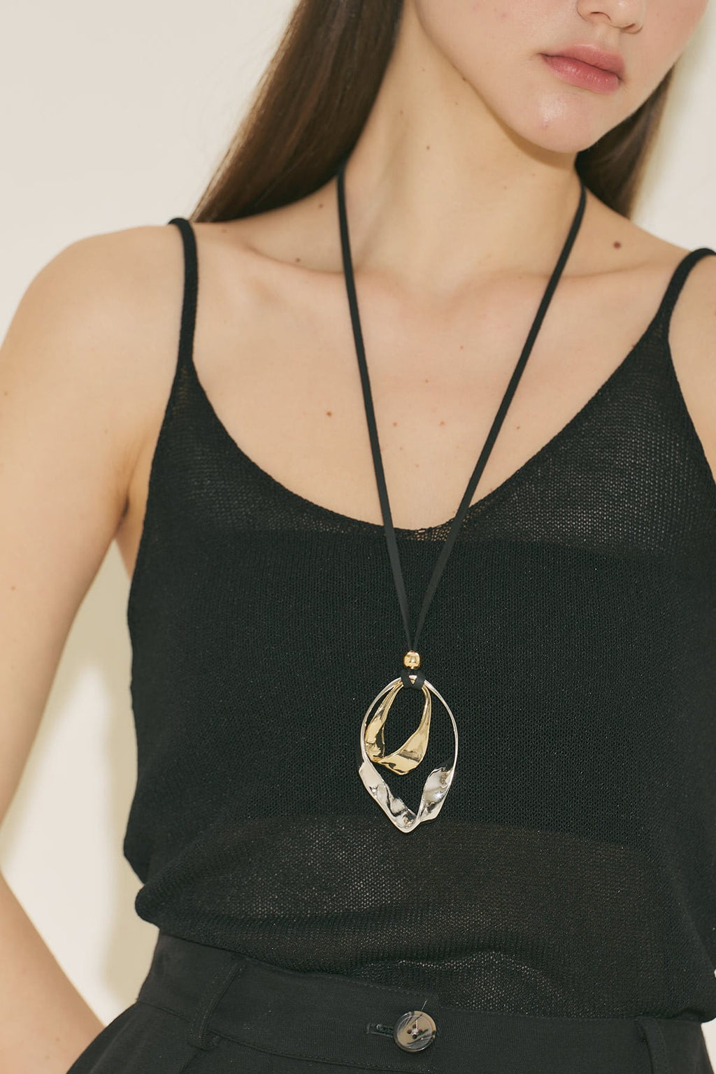 Double Long Necklace Black