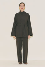 Yui Belted Tailored Suit Brown