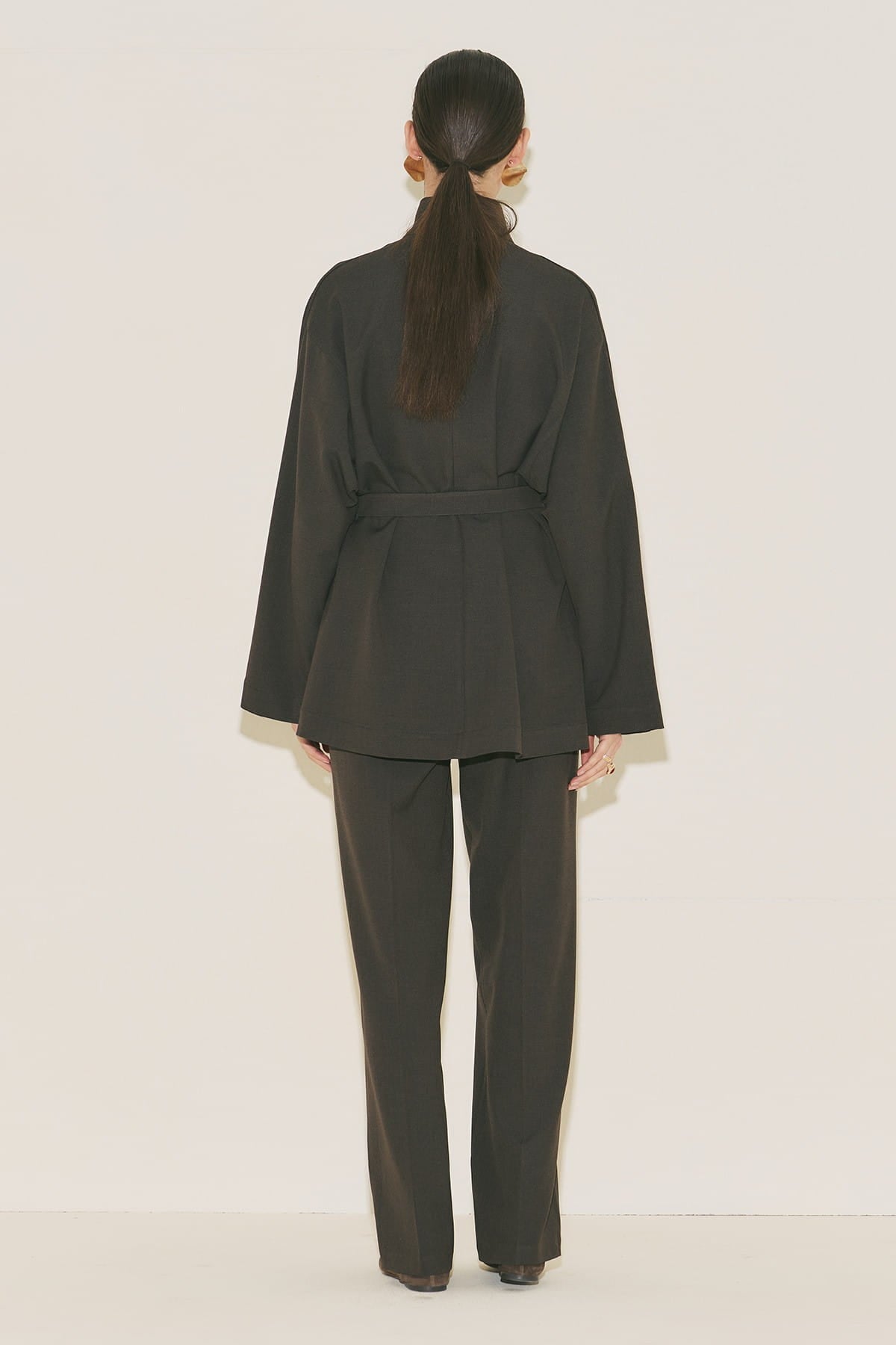 Yui Belted Tailored Suit Brown