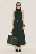 Asymmetric Belted Skirt Black