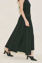 Asymmetric Belted Skirt Black