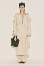 Limited edition wide sleeve trench coat suit beige