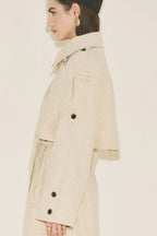 Limited edition wide sleeve trench coat suit beige