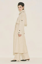 Limited edition wide sleeve trench coat suit beige