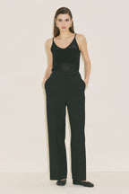 Straight classic trousers black