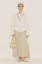 Textured Flowing Blouse Pearl