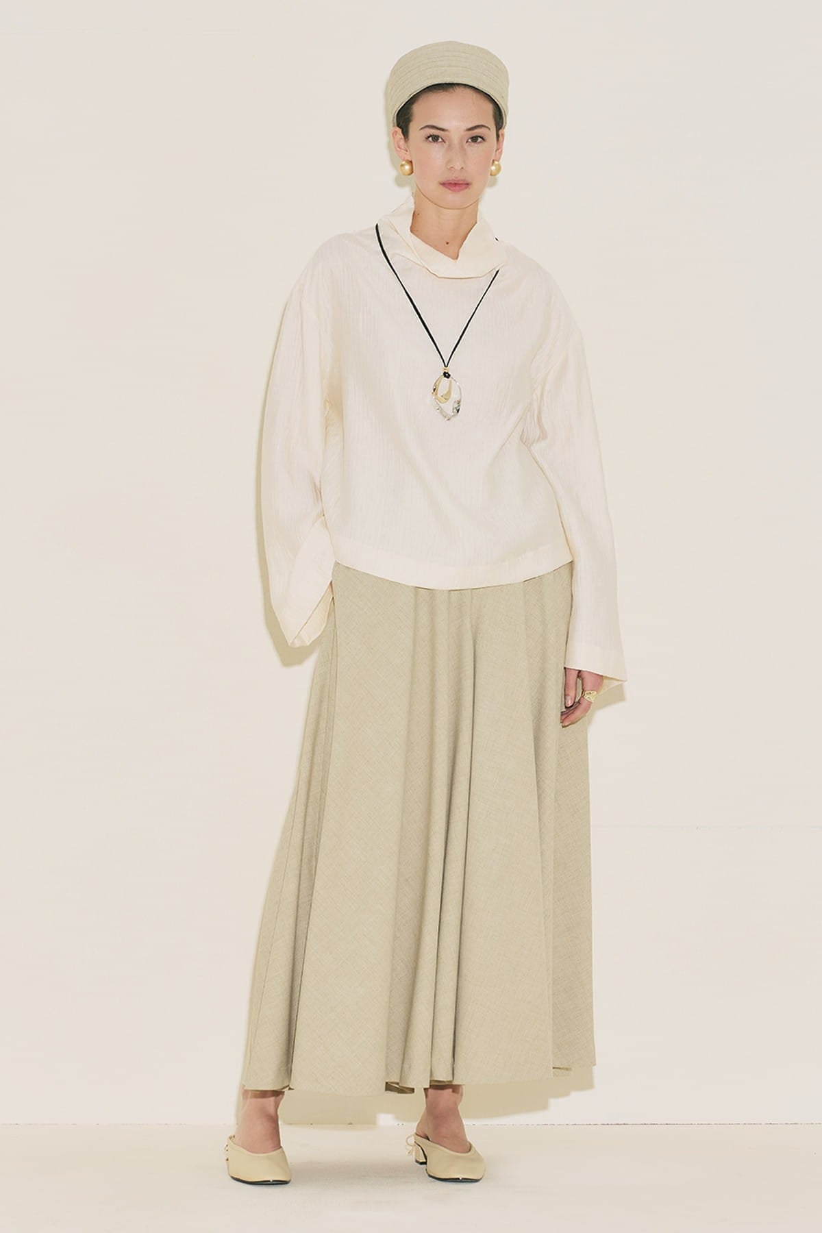 Textured Flowing Blouse Pearl