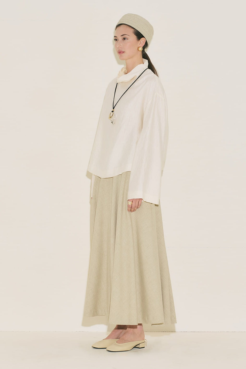 Textured Flowing Blouse Pearl