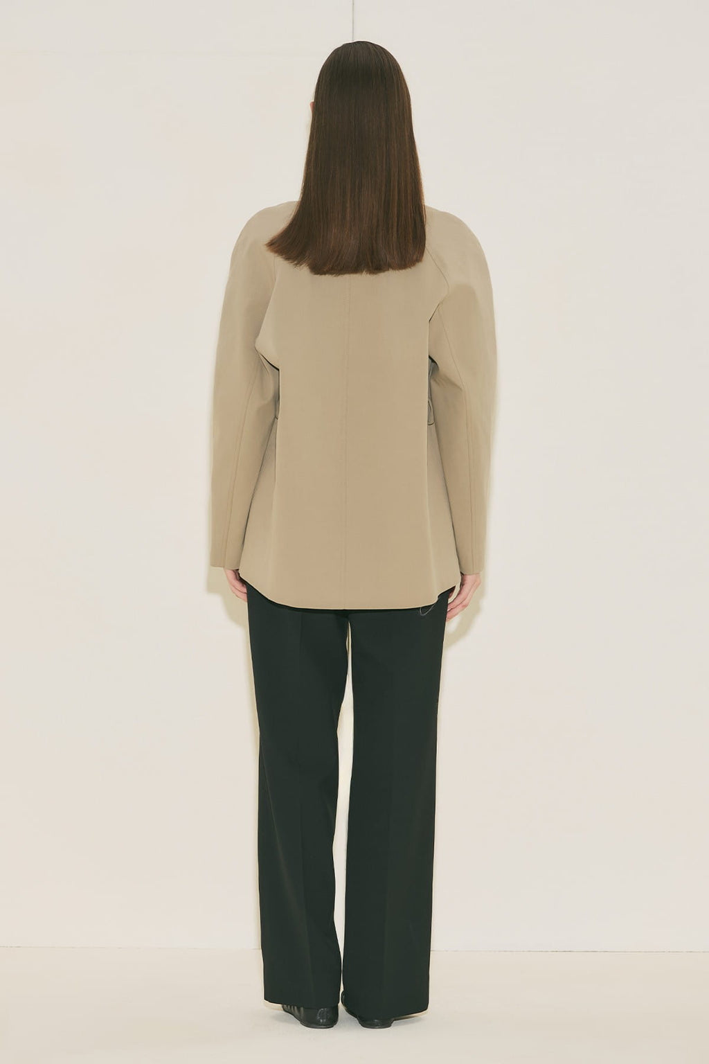 Sand Henna High-Collar Trench Coat