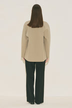 Sand Henna High-Collar Trench Coat