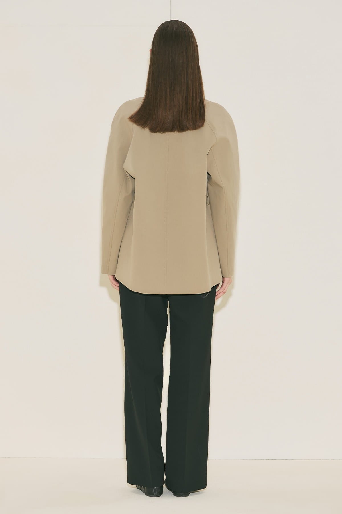 Sand Henna High-Collar Trench Coat
