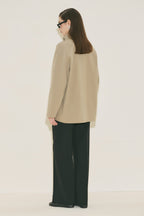 Sand Henna High-Collar Trench Coat