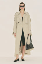 Limited edition wide sleeve trench coat suit green