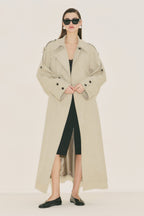 Limited edition wide sleeve trench coat suit green