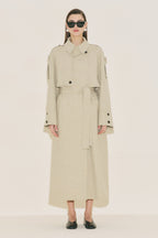 Limited edition wide sleeve trench coat suit green