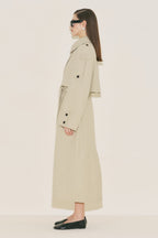 Limited edition wide sleeve trench coat suit green