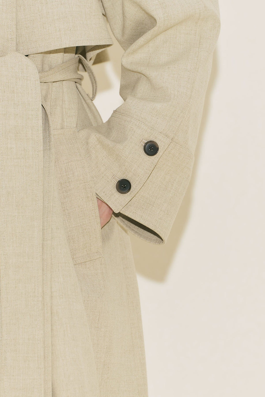 Limited edition wide sleeve trench coat suit green