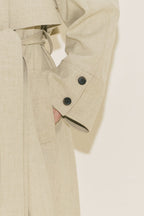 Limited edition wide sleeve trench coat suit green