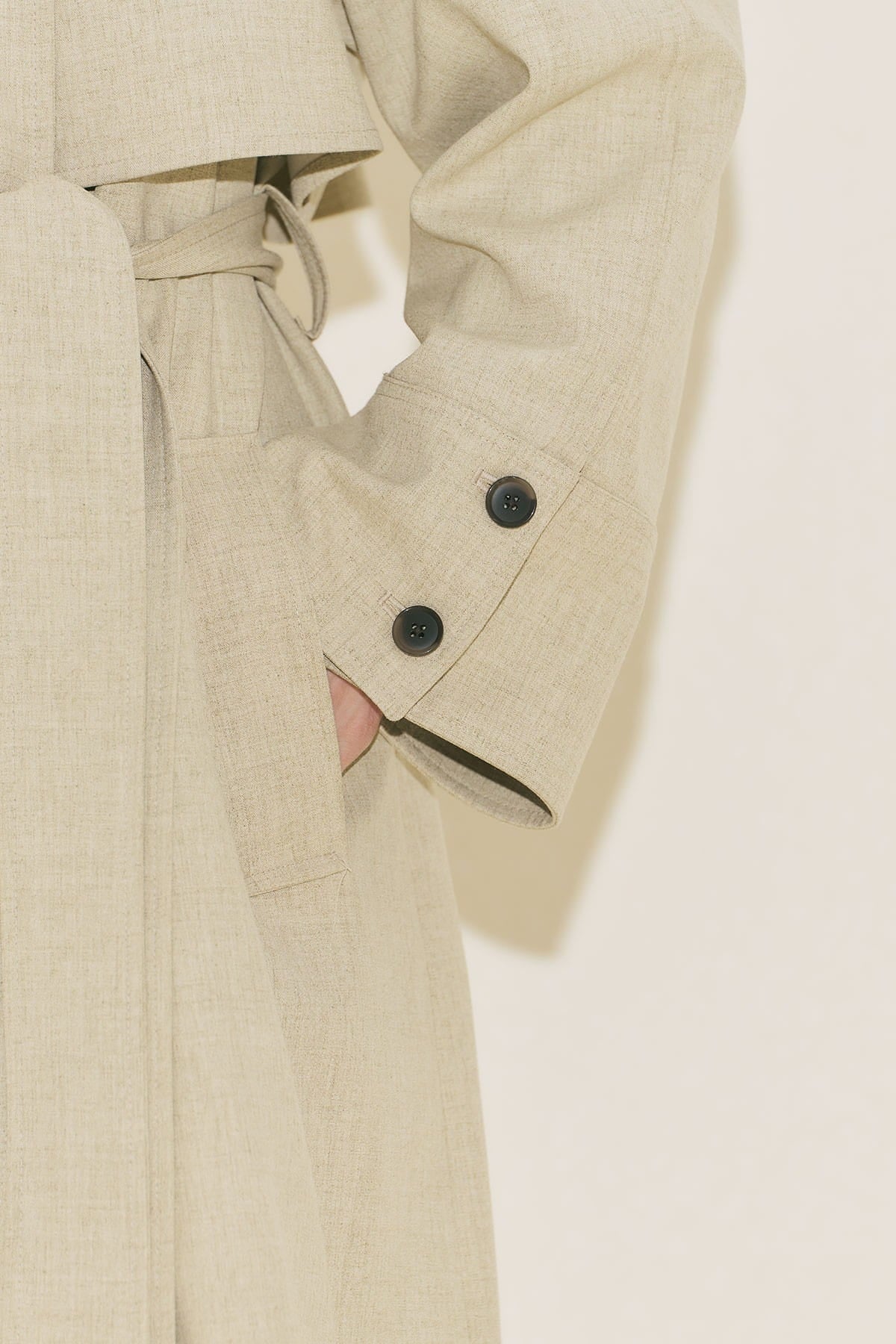 Limited edition wide sleeve trench coat suit green