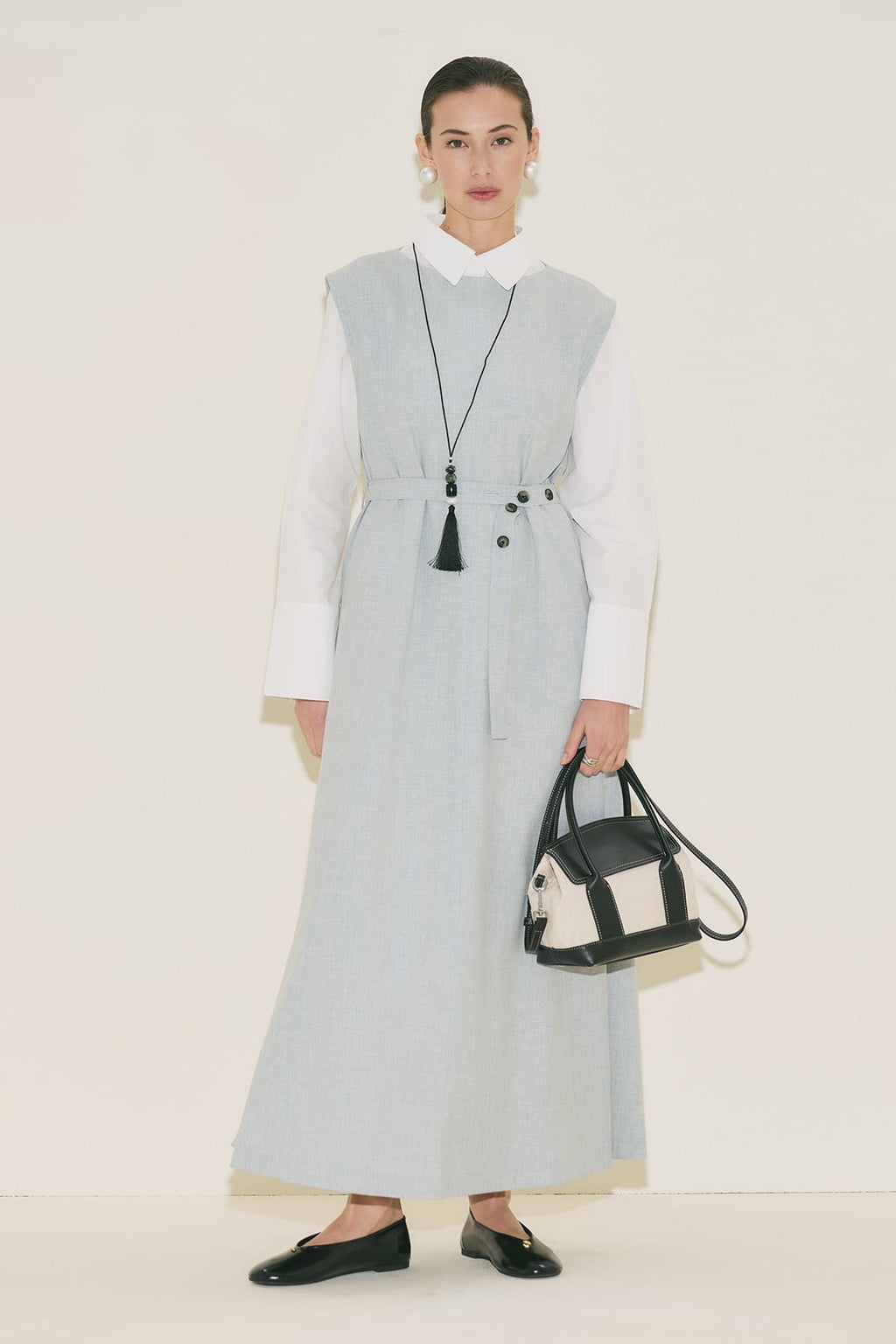 Belt Detailed Dress Blue