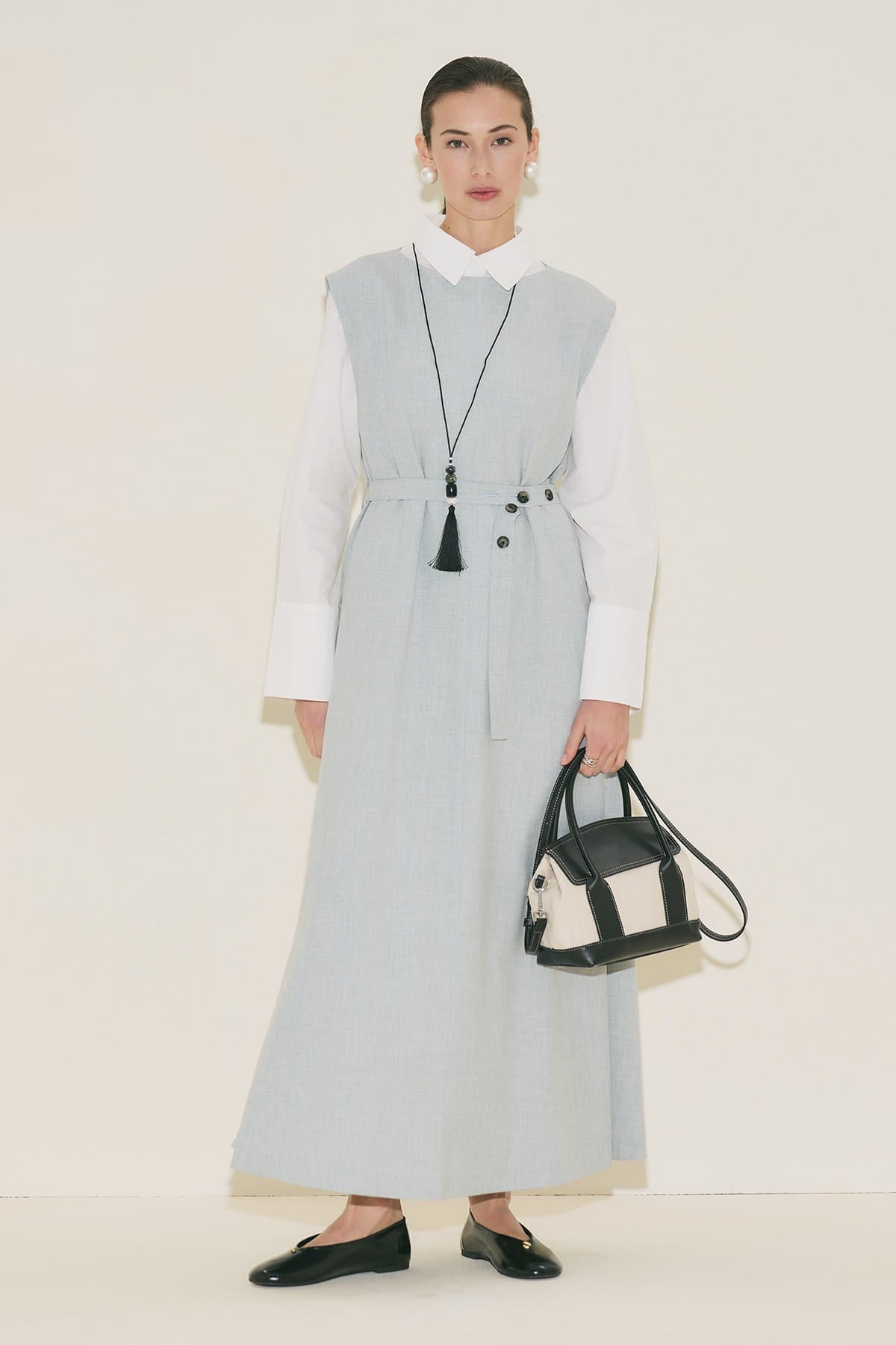 Belt Detailed Dress Blue