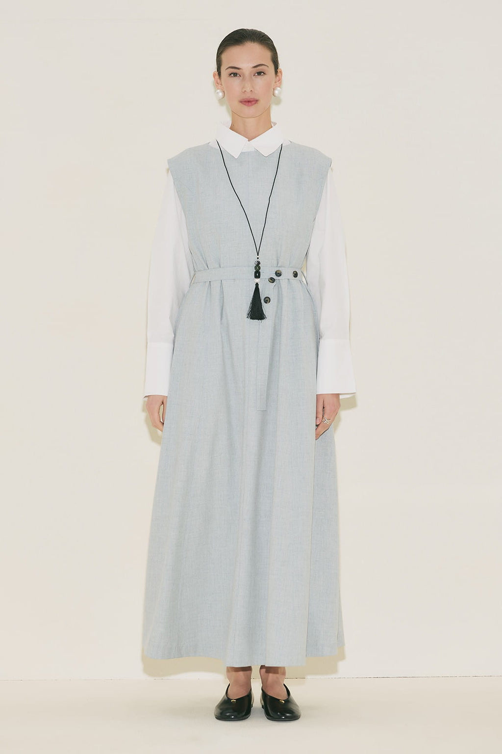 Belt Detailed Dress Blue