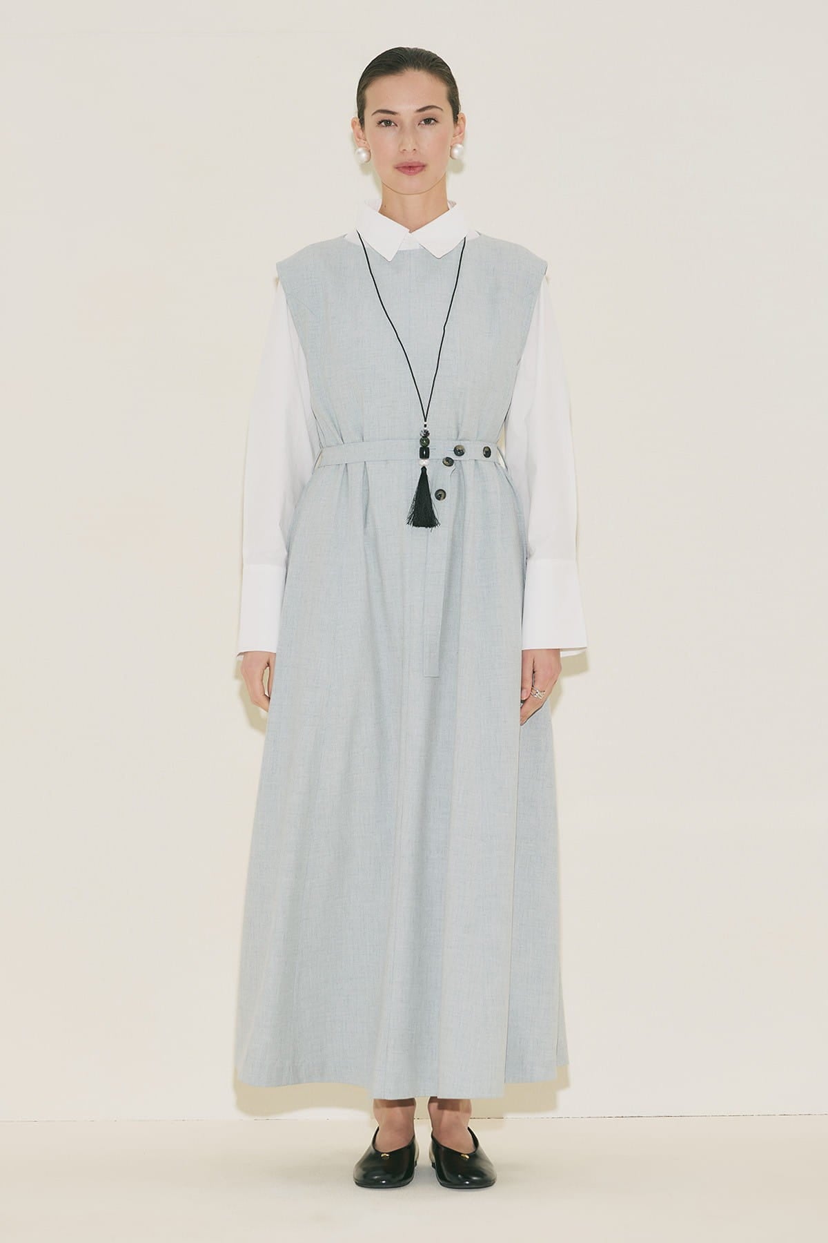 Belt Detailed Dress Blue