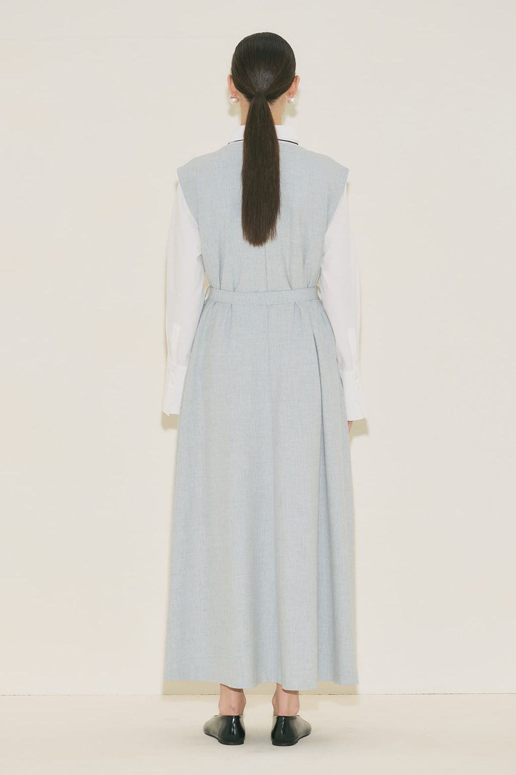 Belt Detailed Dress Blue