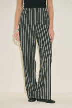 Classic Striped Trousers Black